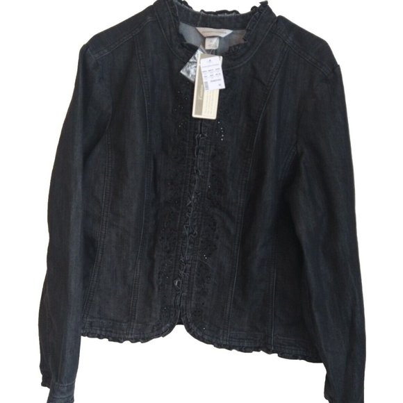 Christopher & Banks Jackets & Blazers - Christopher & Banks XL Black Shimmery Jacket NWT